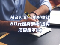抖音掛機一小時賺錢80元是真的嗎(這類項目碰不得)