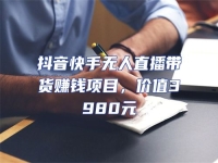 抖音快手無人直播帶貨賺錢項目，價值3980元